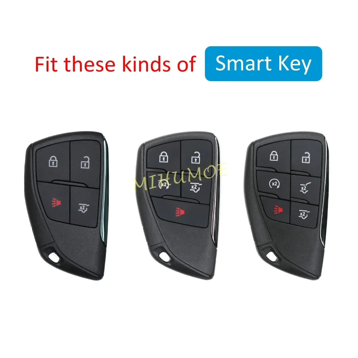 Transparent Smart Car Key Fob Cover with Keychain Attachment
