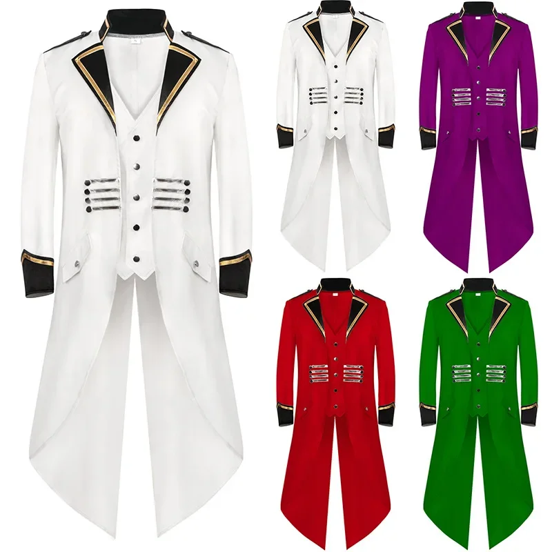 

European And American Men's Medieval Retro Punk Long Tuxedo