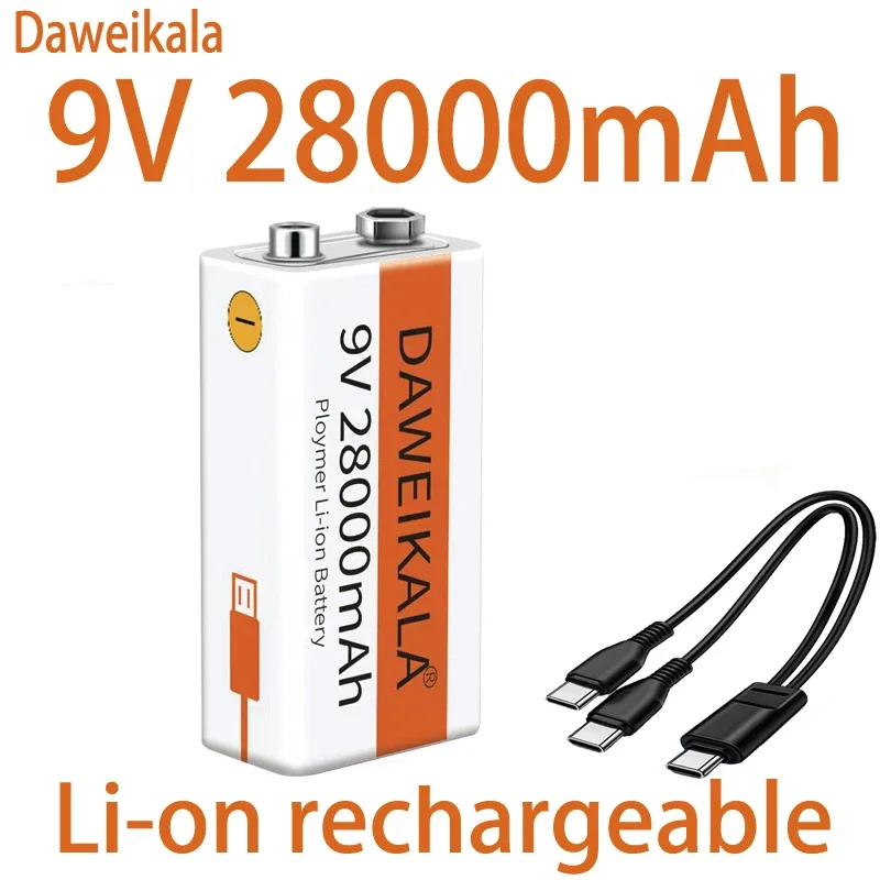 9V 28000mAh Rechargeable Lithium Batteries Li-ion Micro USB For Multimeter Microphone Toy Remote Control KTV Use
