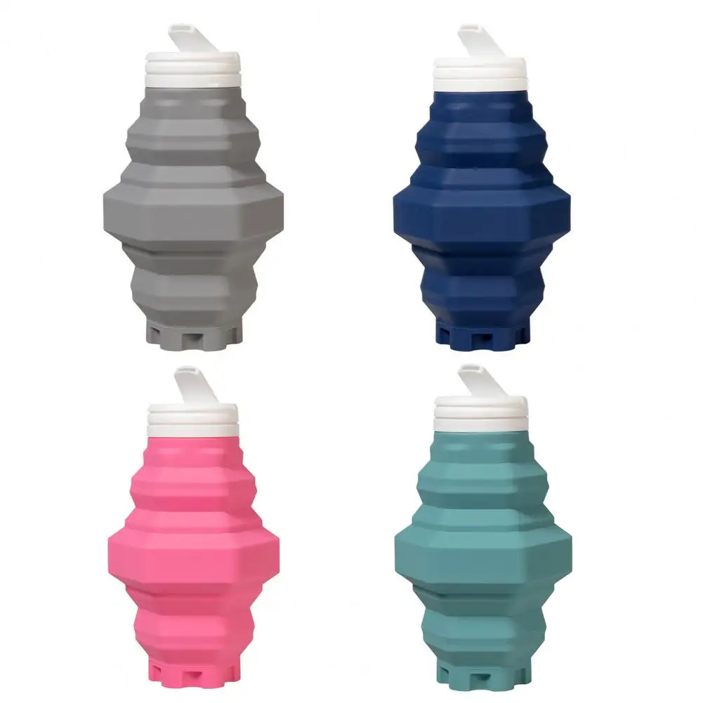 500ML Collapsible Water Bottle Hexagon Folding Travel Bottle Food Grade Drinking Cup BPA Free Silicone Camping Sports Cup