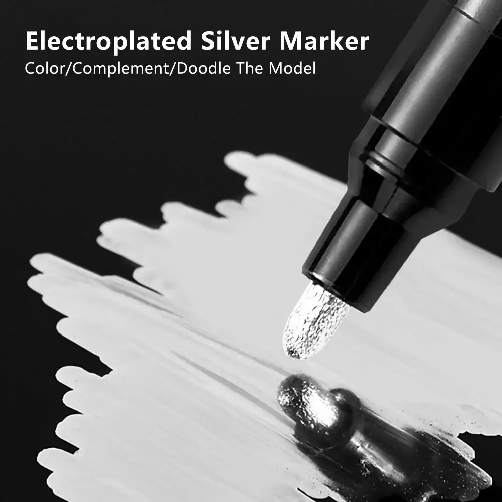 Silver Mirror Finish Reflective Paint Pen for Touch-Ups and Repairs
