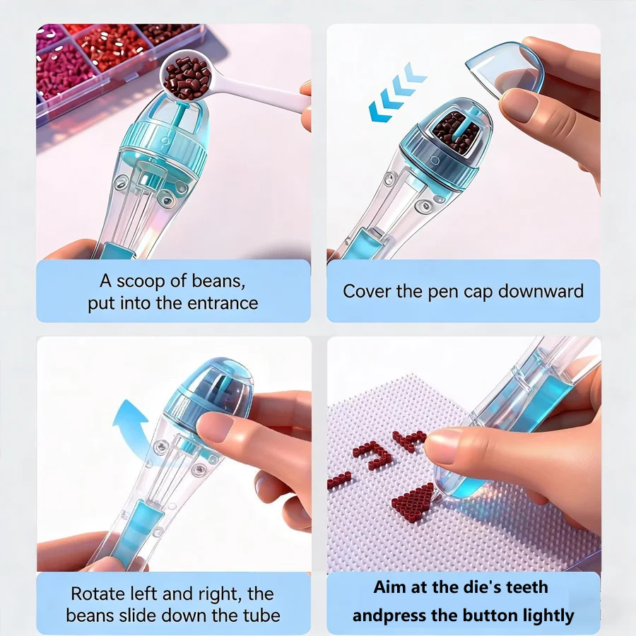 DIY 비즈펜, 2.6mm 3D 픽셀 퍼즐 비즈 DIY 자동 비즈펜 |   DIY 수제 비즈 퍼즐 펜, 인체공학적 그립 디자인
