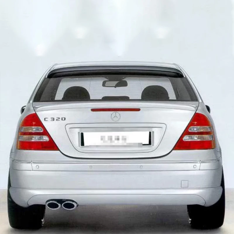 For 2001-2006 Mercedes-Benz C Class W203 Sedan Rear Trunk Lid Spoiler Rear Window Roof Spoiler Wings ABS Plastic Adjustment Kit