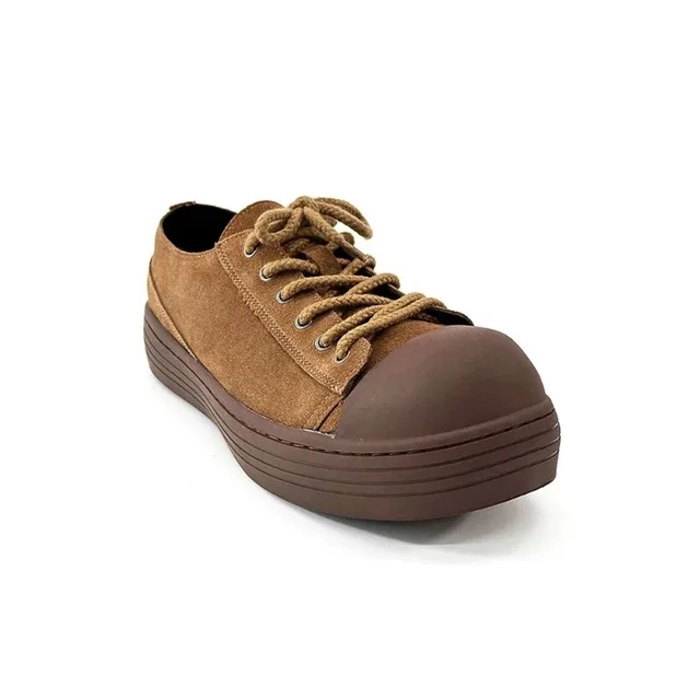 2025 Retro luxury brand Man sneaker Genuine leather suede Big Head Sneakers Men's Shoes Oversized size 46 High Street ugly shoes - Image 6