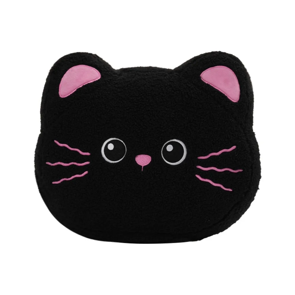 Adorable Cartoon Cat Plush Car Seat Cushion - Breathable, Non-Slip Backrest