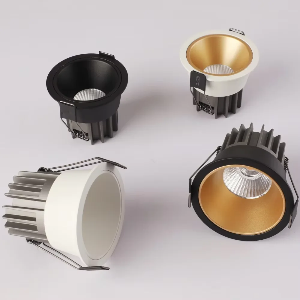 LED Downlight Recessed Ceiling Spotlight Dimmable Led Downlight Aluminum COB 110V 220V Home Office Store Spot led Hole 65/75/90mm