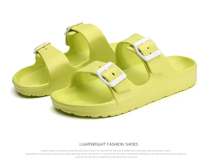 Men's Two Slippers with Buckles, Adjustable Boken Slippers, Couple Style Outdoor Daily Lightweight