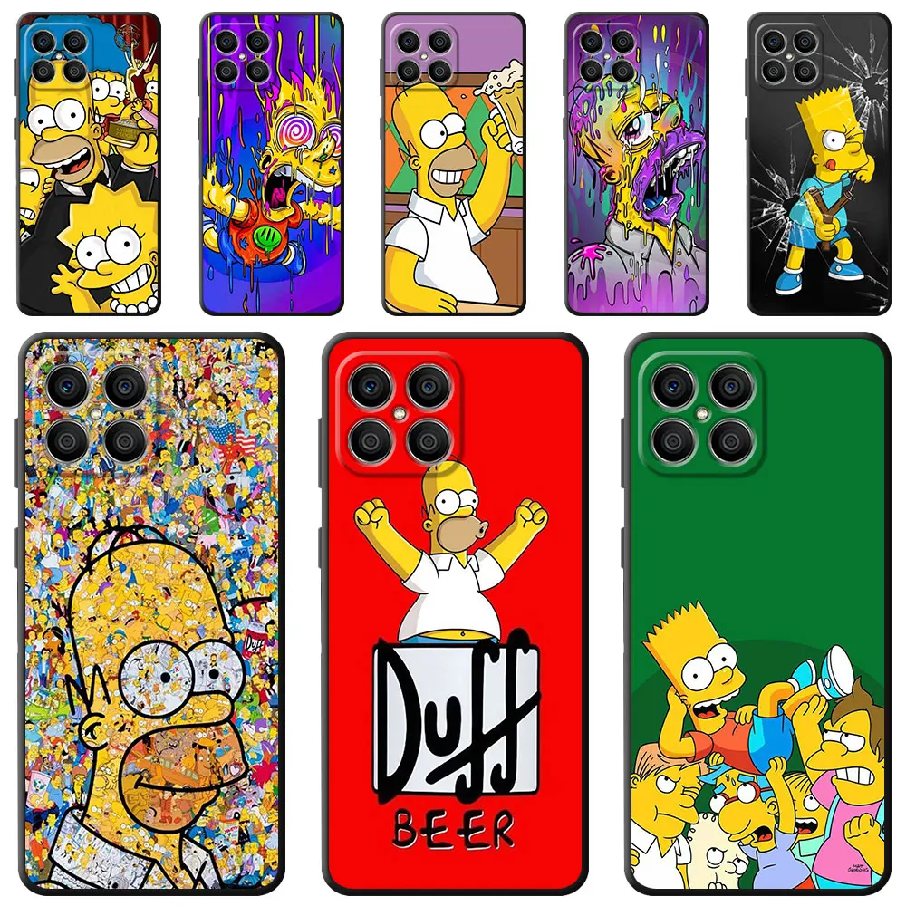 Custodia Homer Jay Simpson Per Honor 90 Lite 8X 20 70 X8 X8A X9A X7 X6 50 Magic5 Pro 4 Soft Phone Nero Funda