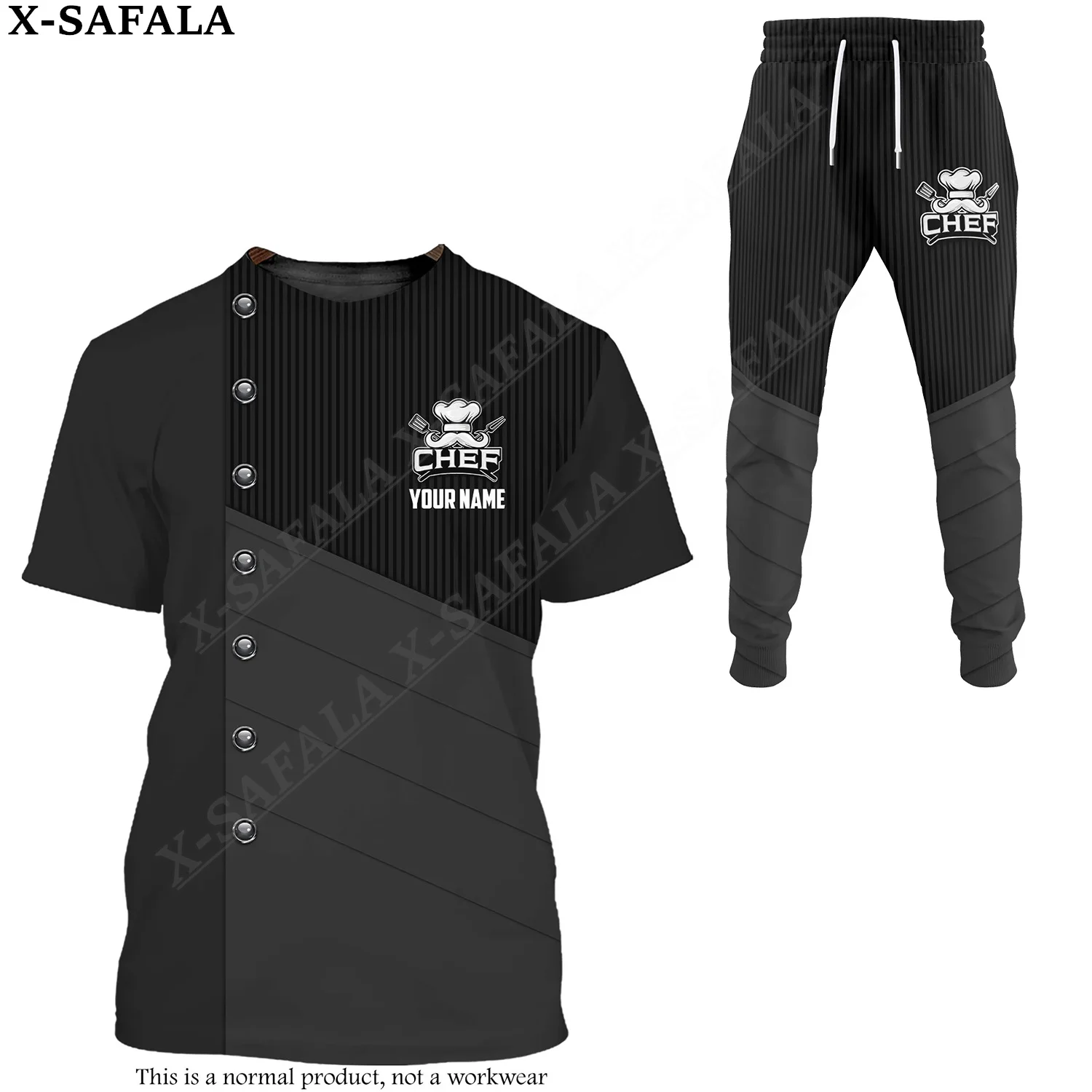 

Master Chef Cook Custom Kitchen 3D Print Sweatpant Jogger Short Sleeve Tshirt Sport Set Men Tee Top Combo Set-3