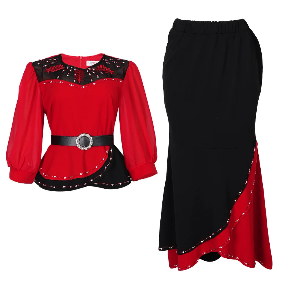 Plus size sets of women African Clothes 2PCS Set Tops and Skirts Suit Dashiki Ankara Women Turkey Dress For Wedding party