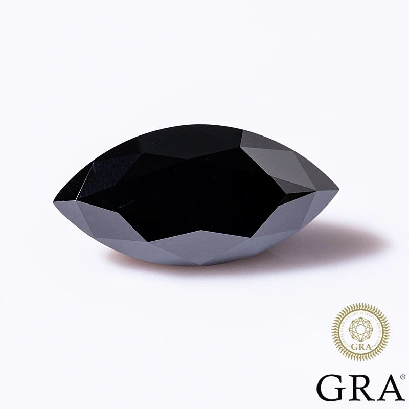 

JINGLI Marquise Cut Moissanite Stone 0.5~3.0ct Black Color Lab Loose Gems Pass Diamond Tester with GRA Certificate Fine Jewelry