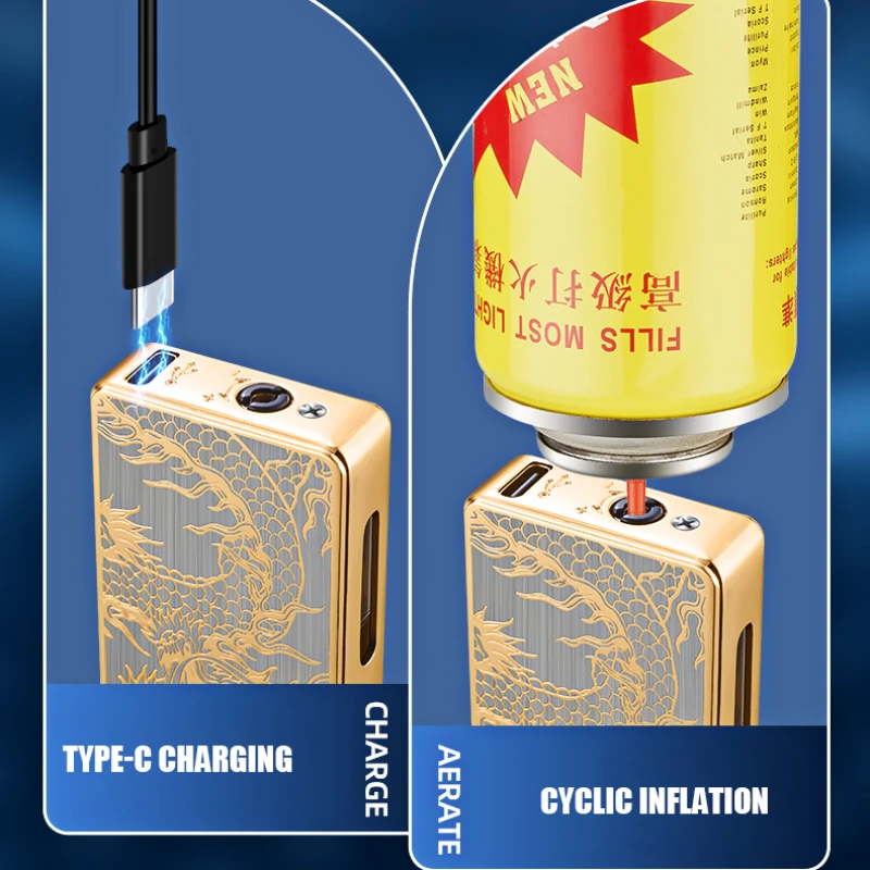2024 Intelligent Voice-activated Windproof  Flame Lighter Airflow Gravity Sensing Knock  Ignition Visual Gas Window Men Gadget 4