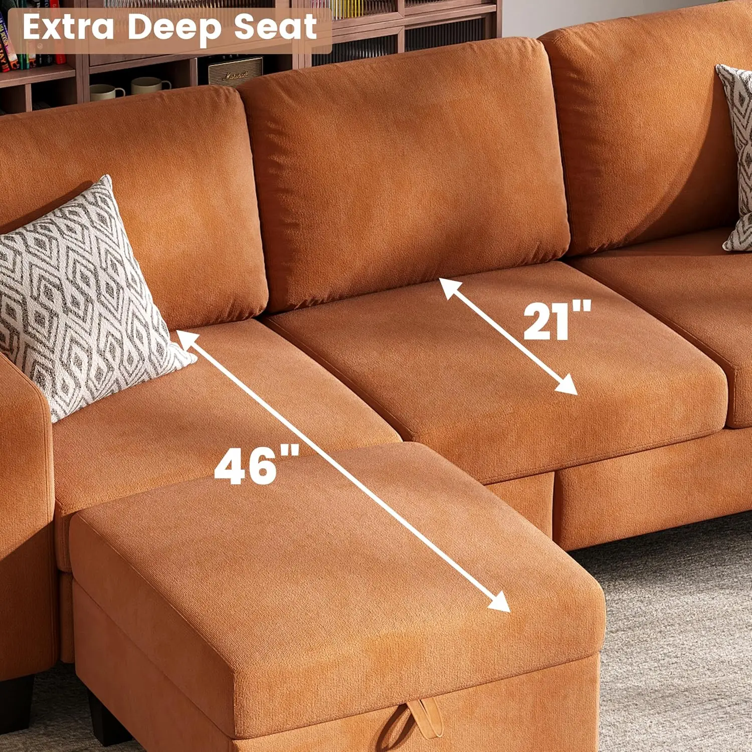 VELARIS AMBER Urban Sectional - ottoman with storage