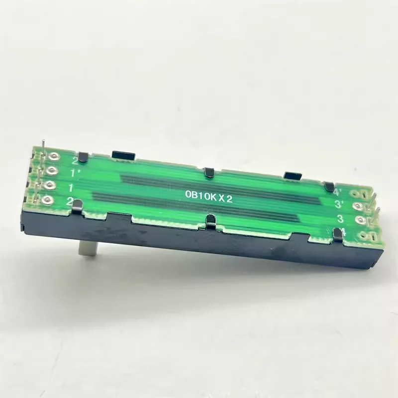 1pcs Straight slip potentiometer B10K&times;2 B20K&times;2 B50K&times;2 6Pin Total length 73mm Mixing console volume putter linear potentiometer