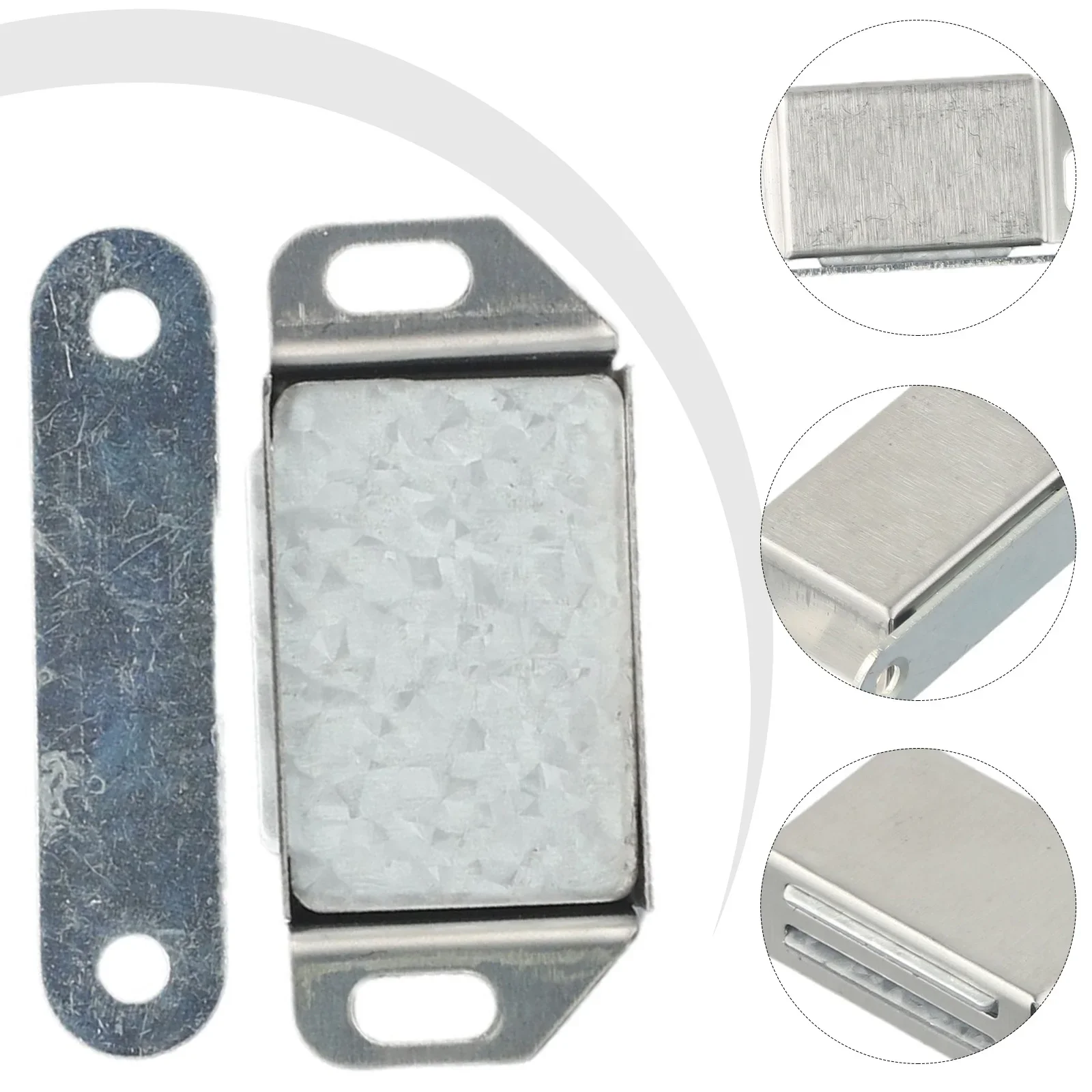 Home Tool Cabinet Catch 304 Stainless Steel 53*22*14mm Accessories Kitchen Door Magnetic Partical To Use Silver Color