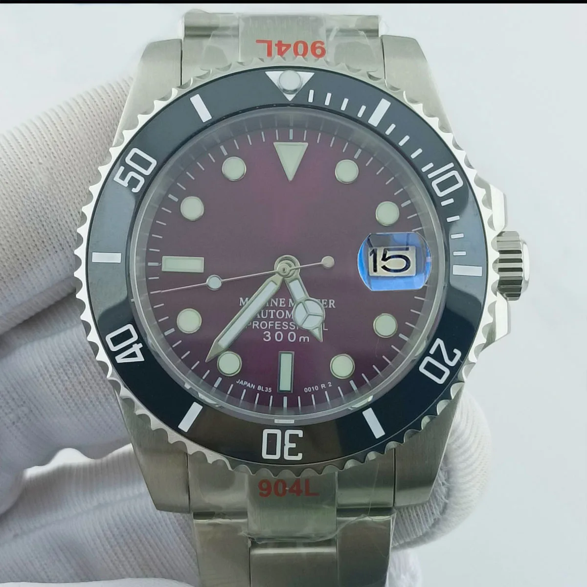 남성용 방수 스포츠 시계, 40mm 케이스, 스테인레스 스틸, 자동 기계식 시계, NH35 무브먼트에 적합