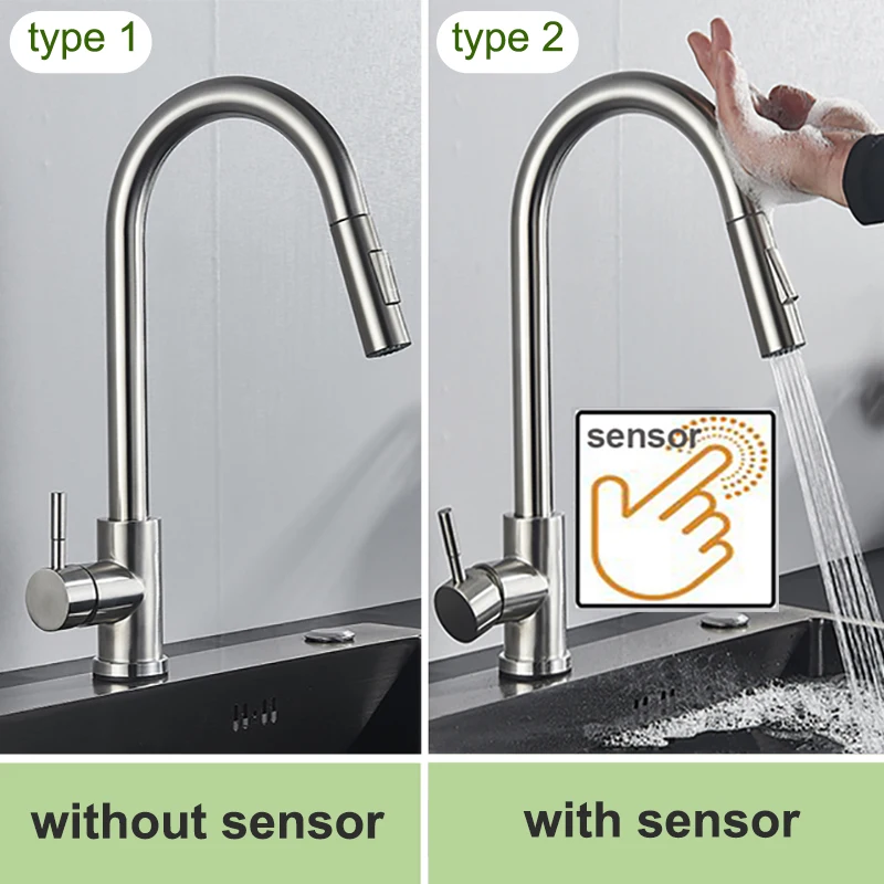 Touch rubinetto per lavello da cucina con spruzzatore a scomparsa 2  maniglia 3 In 1 rubinetti per depuratore filtro acqua rubinetto da cucina  con sensore In ottone dorato - AliExpress