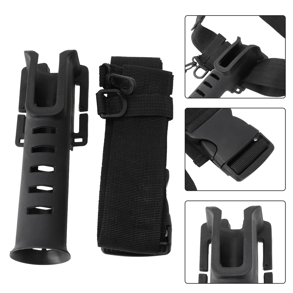 

Secure Fishing Rod Holder Belt, ABS and Nylon Materials, Easy Storage with Hook and D ring, Fits Most Waist Sizes Army Green