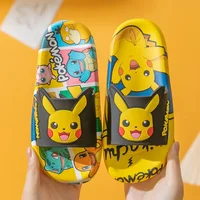 Pokemon Pikachu Pantofole per bambini Nuova estate Stampa di cartoni animati Sandali per bambini Scarpe da casa morbide in PVC Bagno interno antiscivolo Kawaii 10