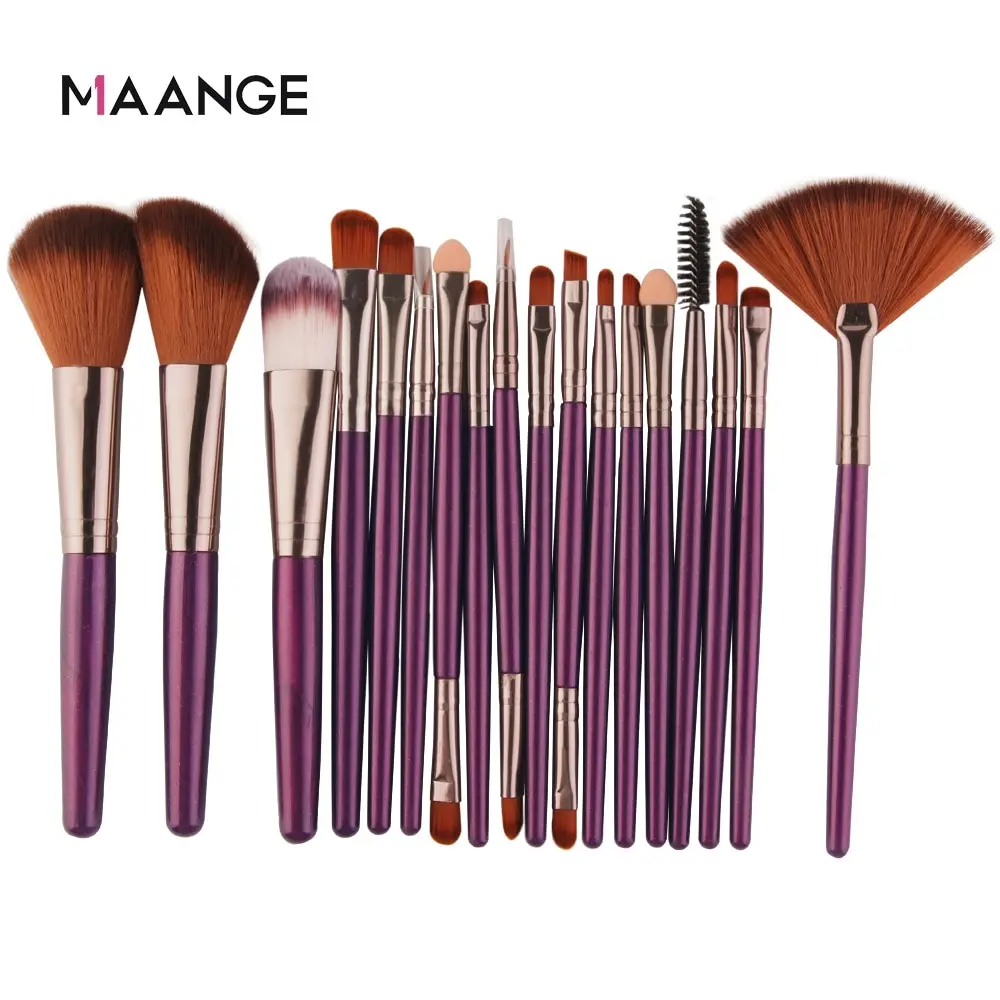 18Pcs Makeup Brushes Set Multifunctional Brush Powder Eyeshadow Make Up Brush Portable PU Case Beauty Tools