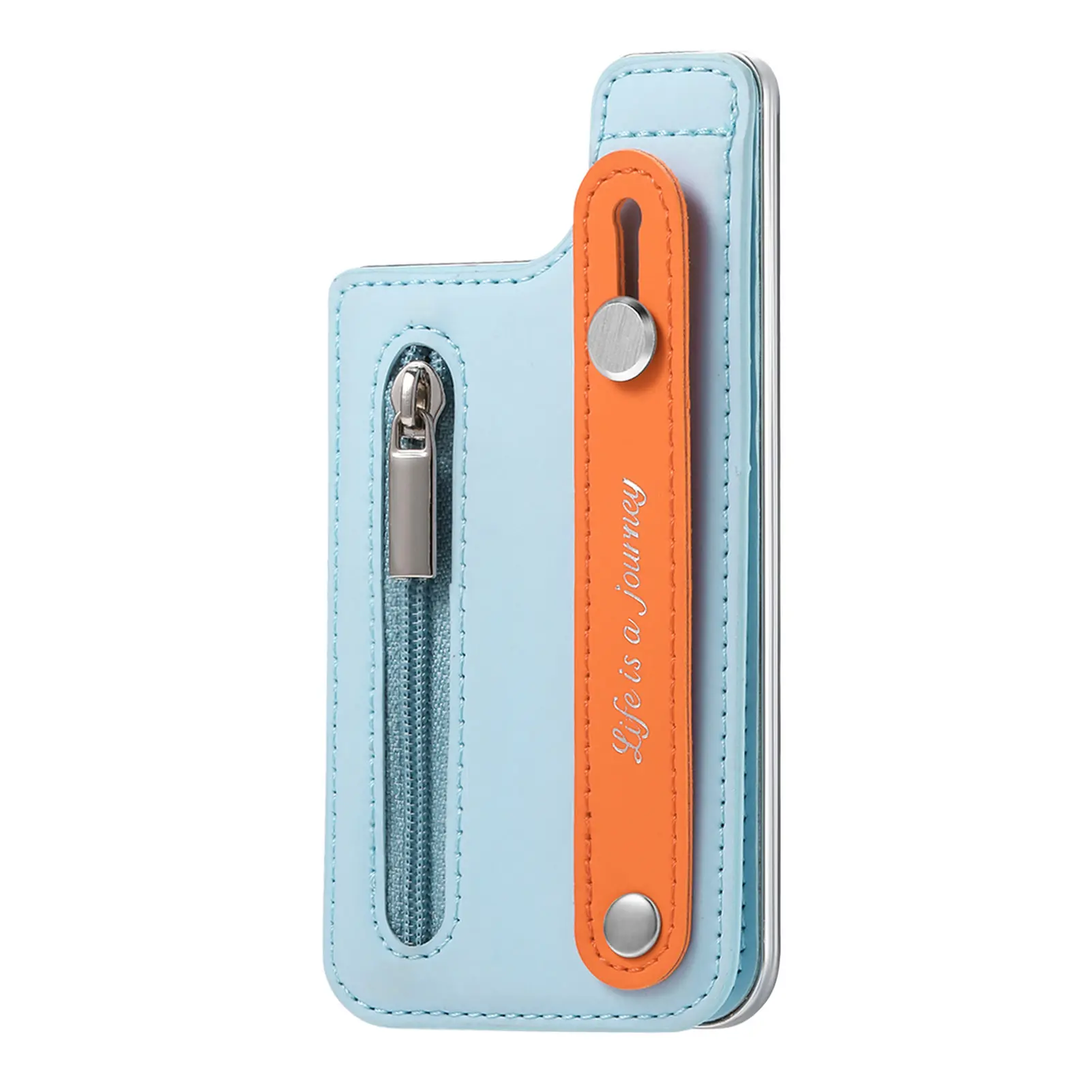 Zipper Card Slot Ultra-Thin Phone Back Wallet Holder
