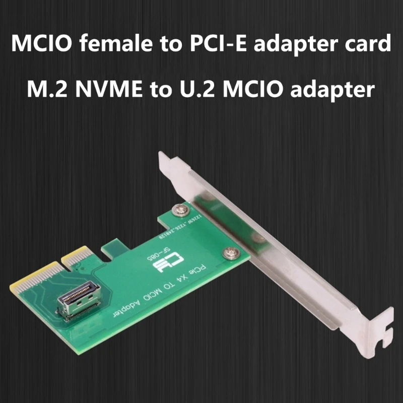 Portable PCIE 5.0 4X to MCIO Female Expansion Card for Data Transfer MCIO Converters Card for PC Desktop Accessories