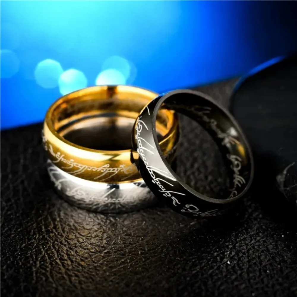 Stainless Steel Laser Engraving Exquisite Couples Wedding Rings, Men And Women Fashion Movie Jewelry Gifts Wholesale