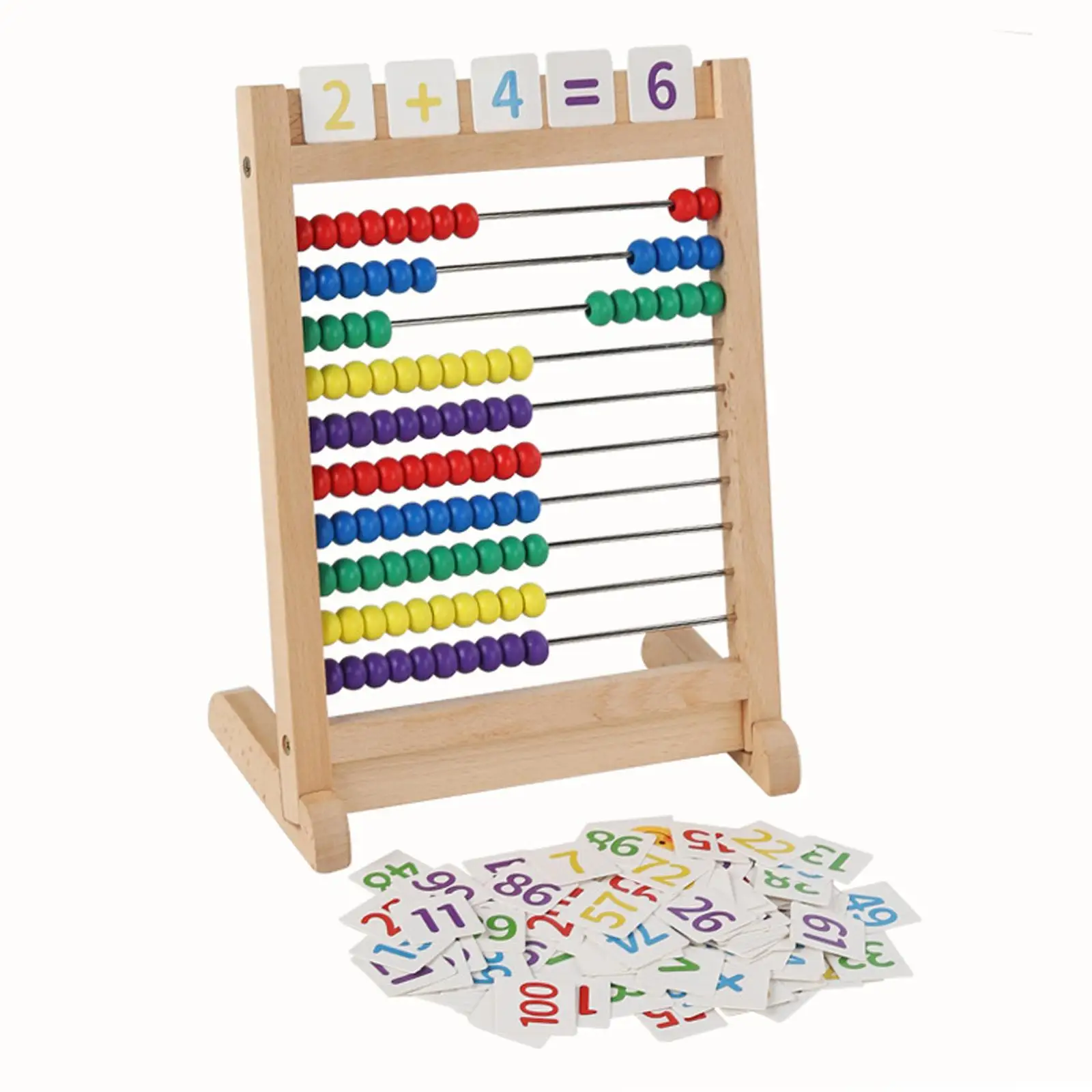 

Classic Wooden Abacus Sturdy Wooden Construction Ten Frame Set for Preschool Toddlers Kindergarten Boys Girls Children