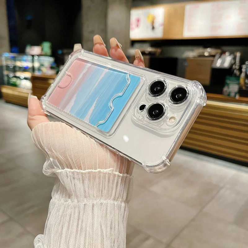 Carcasă moale și transparentă pentru iPhone 15 Plus 11 12 13 14 Pro X XR XS Max 13PRO, silicon TPU, rezistentă la șocuri, cu patru colțuri_voghion.com