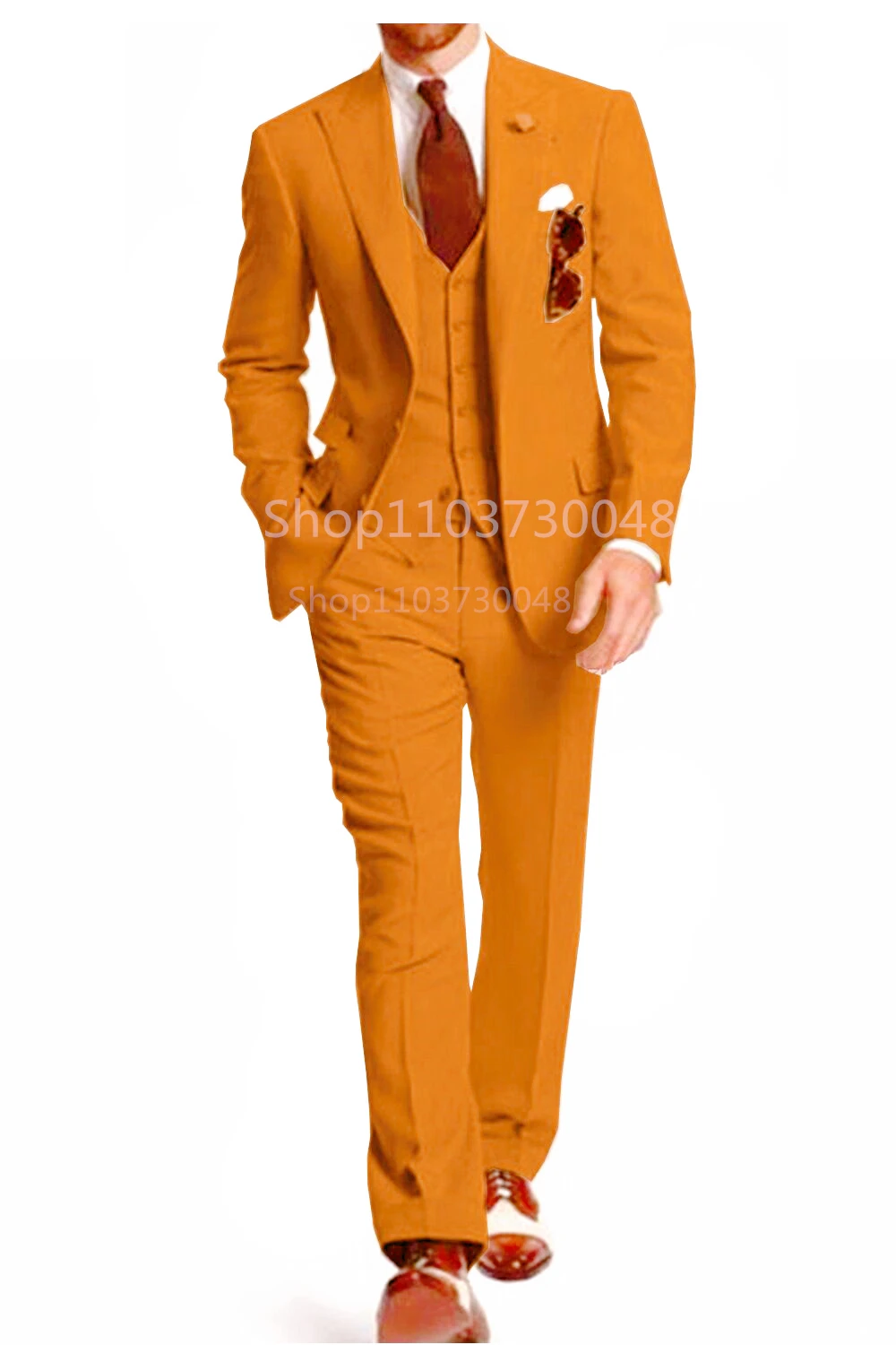 Fashion 3 Pieces Solid Men Wedding Suits Slim Fit Peak Lapel Blazer Vest Pants Formal Business Wear Groom Tuxedos Costume Homme