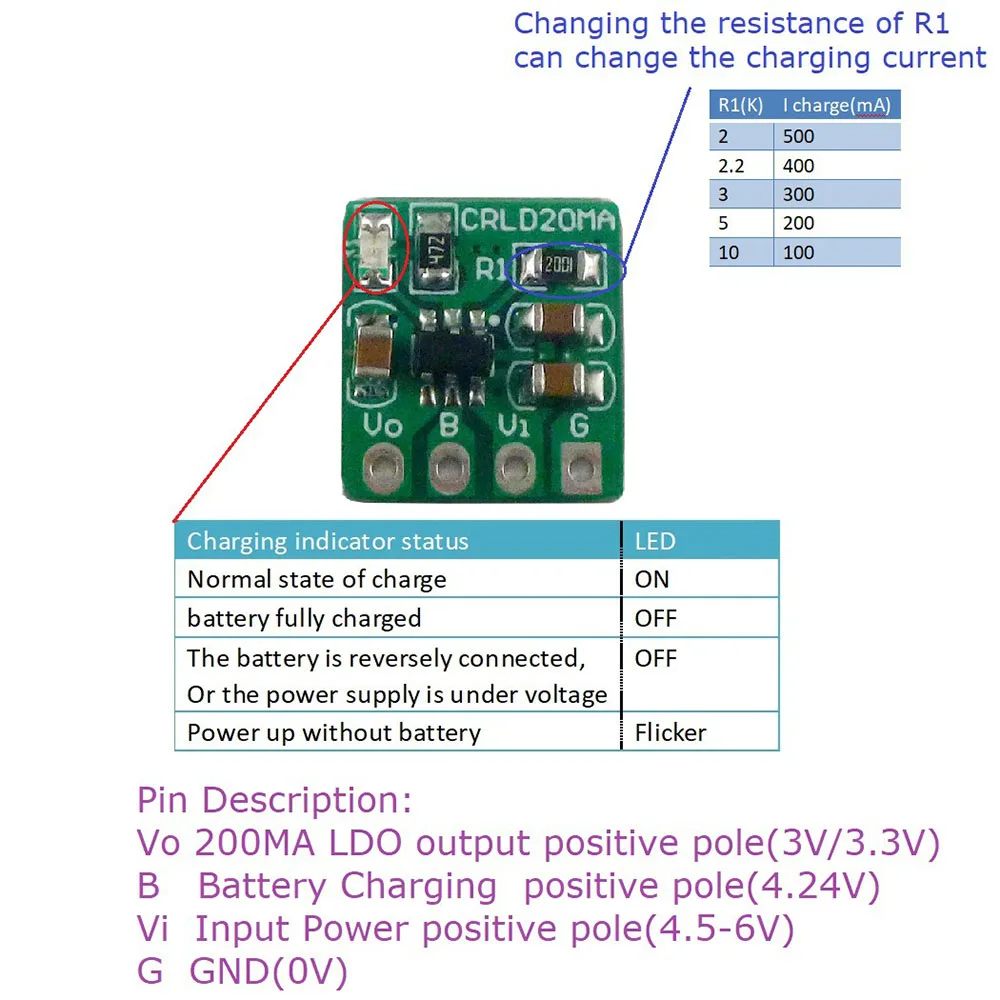 Mini 2 In 1 3.7V 3.8V Li-ion Li-polimero caricabatteria e 4.2V a 3.3V 3V Ldo Buck Dc Dc Converter Module Ups fai da te CRLD20MA