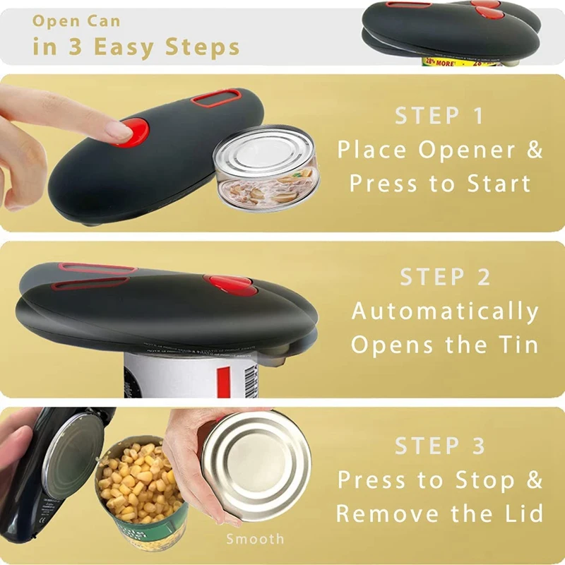 Electric Can Opener, One Touch Can Opener Electric Easy Open Any