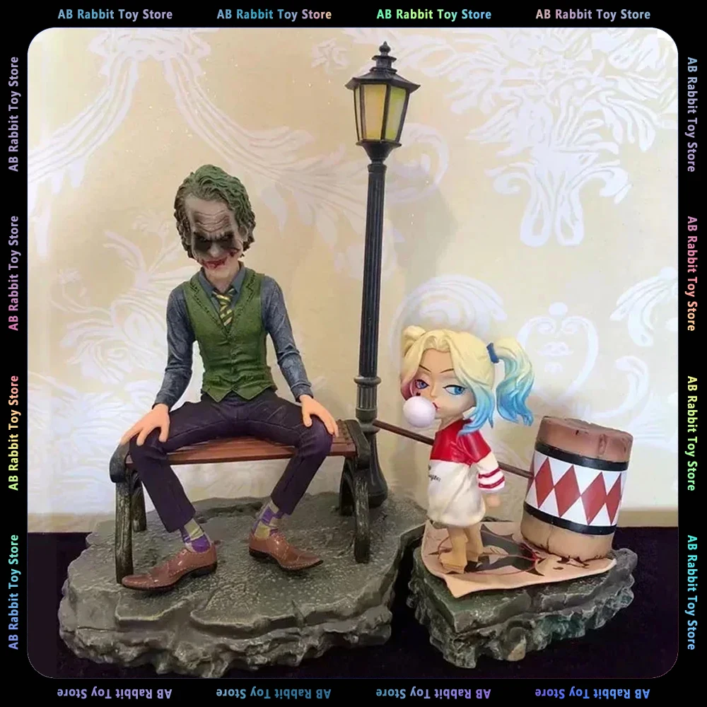 

Suicide Squad Anime Figures Harley Quinn Figurine The Joker Cute Version Figurine Street Lights 13cm PVC Statue Doll Toy Gifts