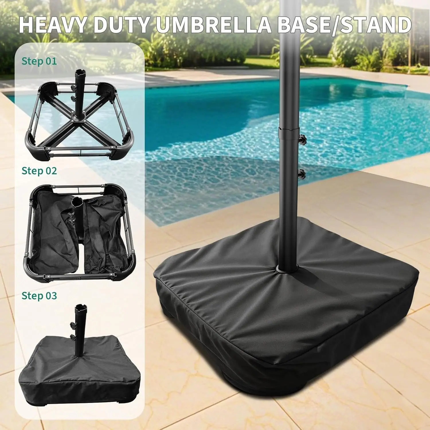 15×9FT Double Patio Umbrella 5