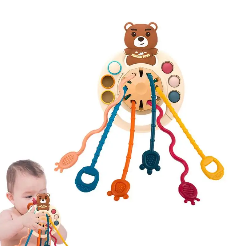 

Toddler Sensory Toys UFO Silicone Pull String Activity Toy Baby Travel Toys For Girls And Boys Fine Motor Skills Toys Christmas