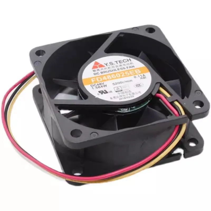 Новый вентилятор ЦП для Y. S.TECH FD486025EB 6025 48В двухшаровой инверторный охлаждающий вентилятор 60*60*25 мм