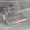 New Dish Drainer Kitchen Storage Organization Stainless Steels Drainer Kitchen Dishes Kitchenware Tableware Drainer Board Rack 4