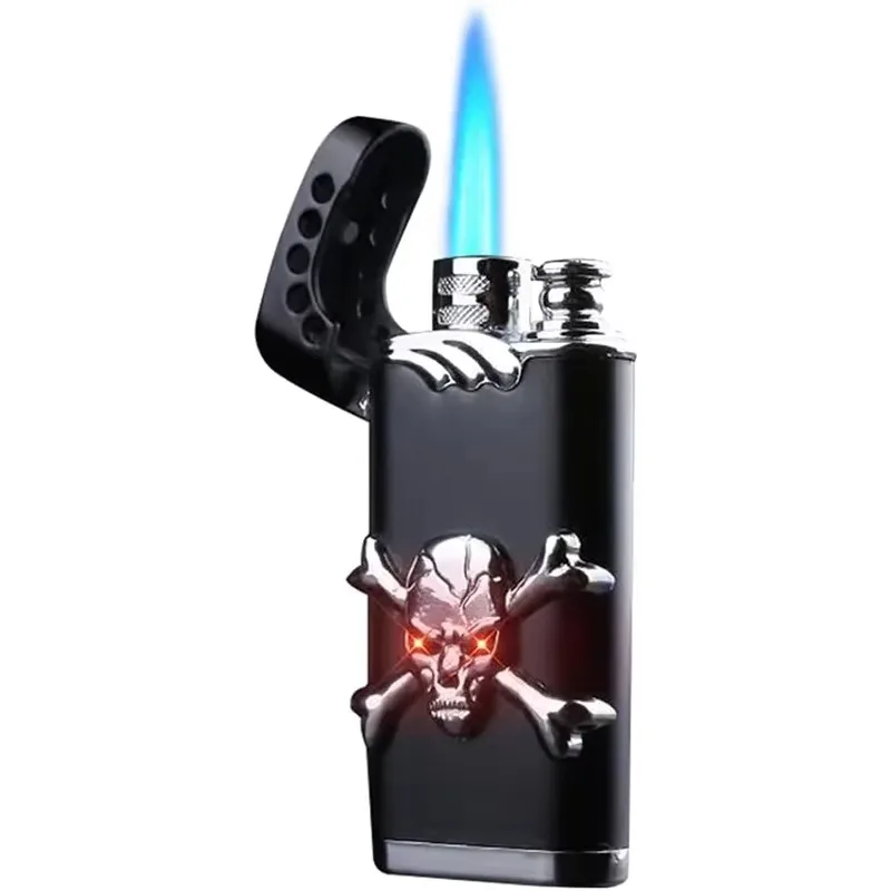 Windproof Flame Adjustable Butane Lighter Refillable Jet Torch Blue Flame Outdoor BBQ Candle Camping