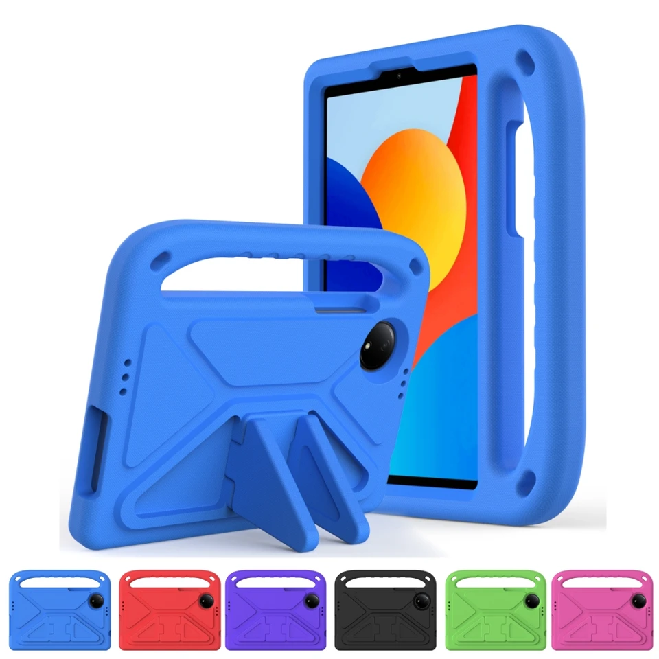 RollinCase Custodia per Xiaomi Redmi Pad SE 8.7 Pollici 4G 2024, Leggera Antiurto Cover per Bambini con Cavalletto e Spallacci per Redmi Pad SE 8.7'', Blu