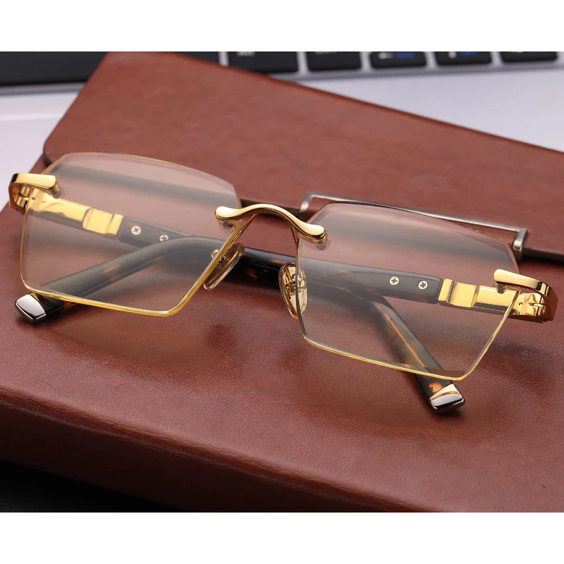 Natural Crystal Stone Sunglasses Man Rimless Glass Sun Glasses - Main Image