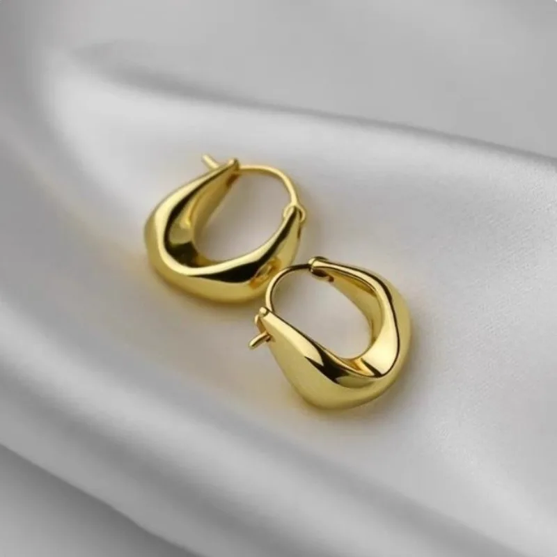 Vintage 925 Sterling Silver Earrings for Women Girls Ear Hoop Versatile Round Circle Drop Earrings Fashion Party Jewery Gifts