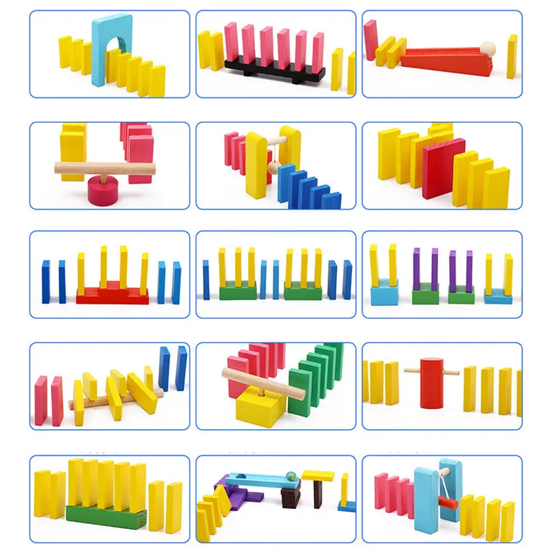 Kids Wooden Domino Institution Accessories Organ Blocks Rainbow Dominos Stacking Train Games Montessori Educational Toys Gifts