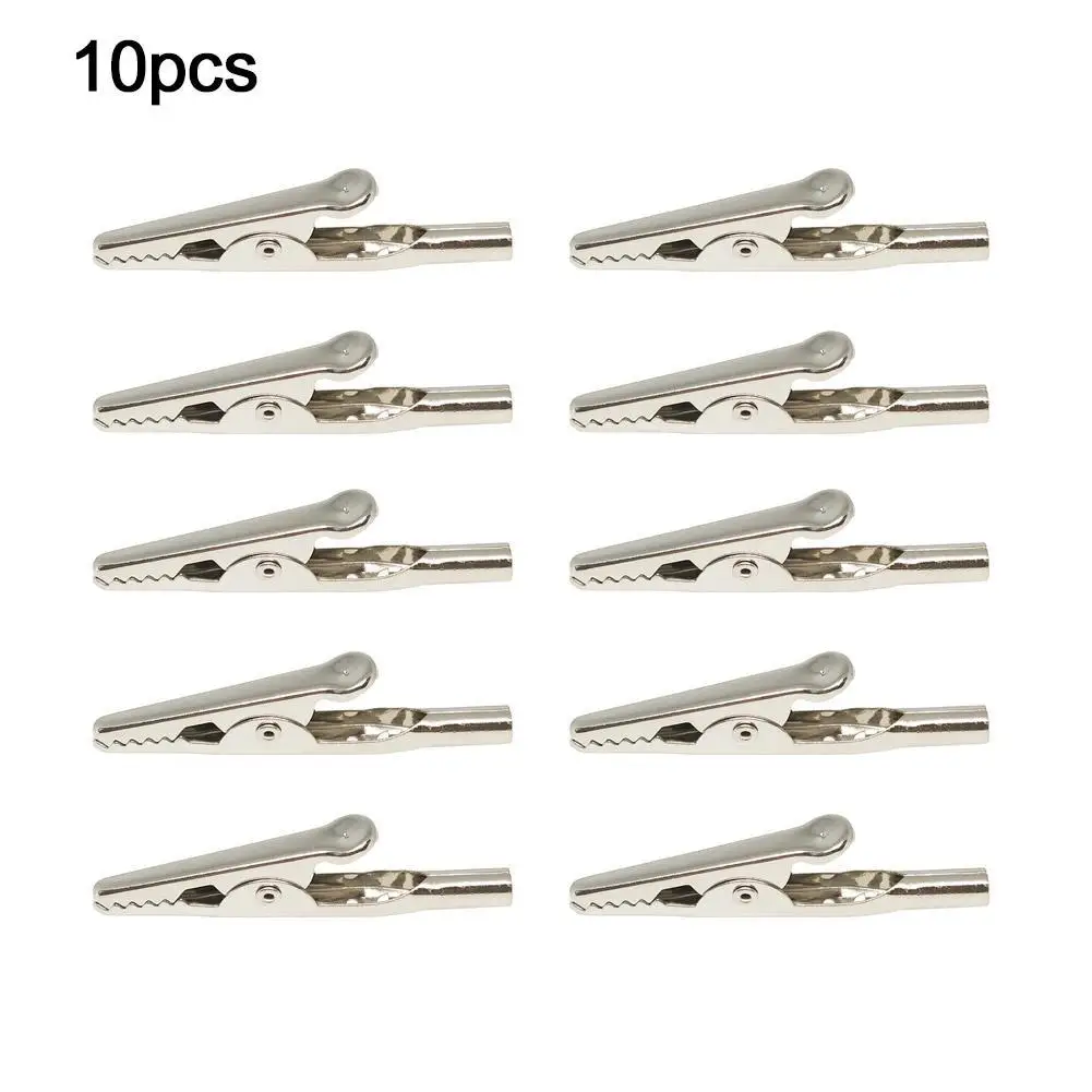 Alligator Clips 10Pcs 51mm Metal Alligator Clips Crocodile Clip Electrical Test Cable Lead Probe Clip 27