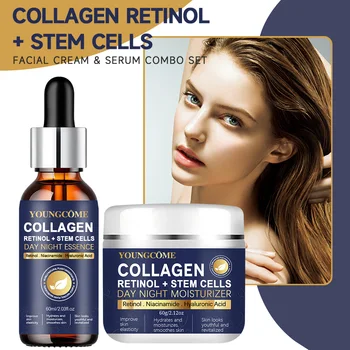 YOUNGCOME Set crema da notte per collo e viso per donna antietà retinolo Antietà Lifting viso Nutriente Riparazione Collagene 1