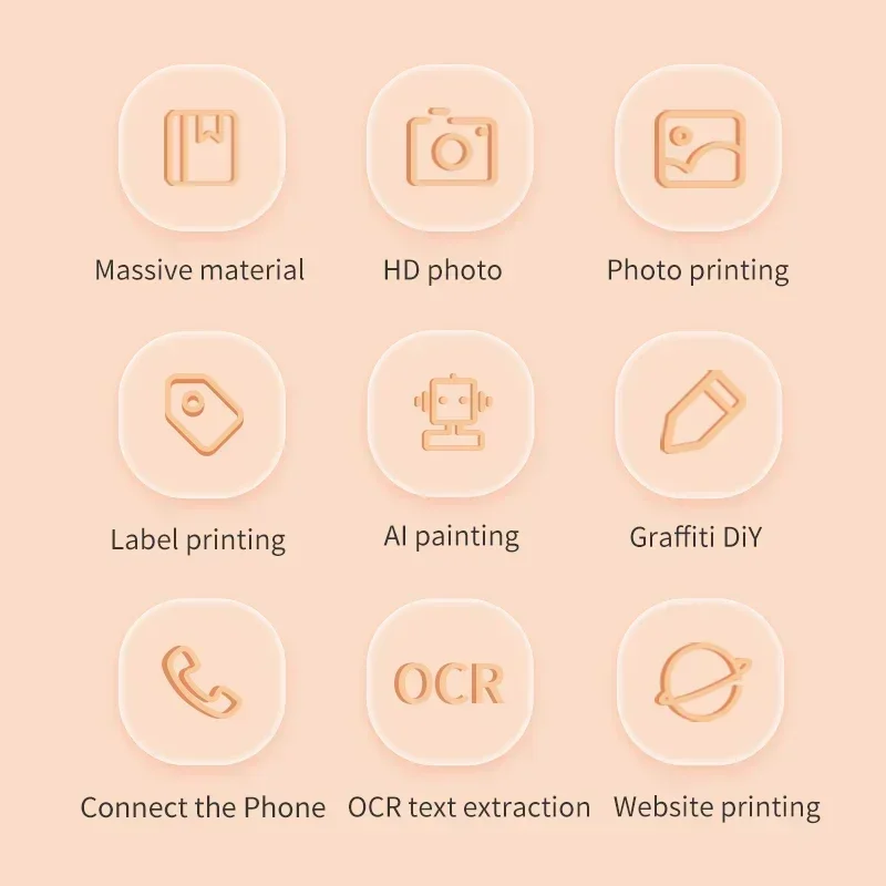 GlowMartMini Printer Photo Mobile Printer Wireless Bt Thermal Pocket Mini Portable Kids Toys Birthday Gifts