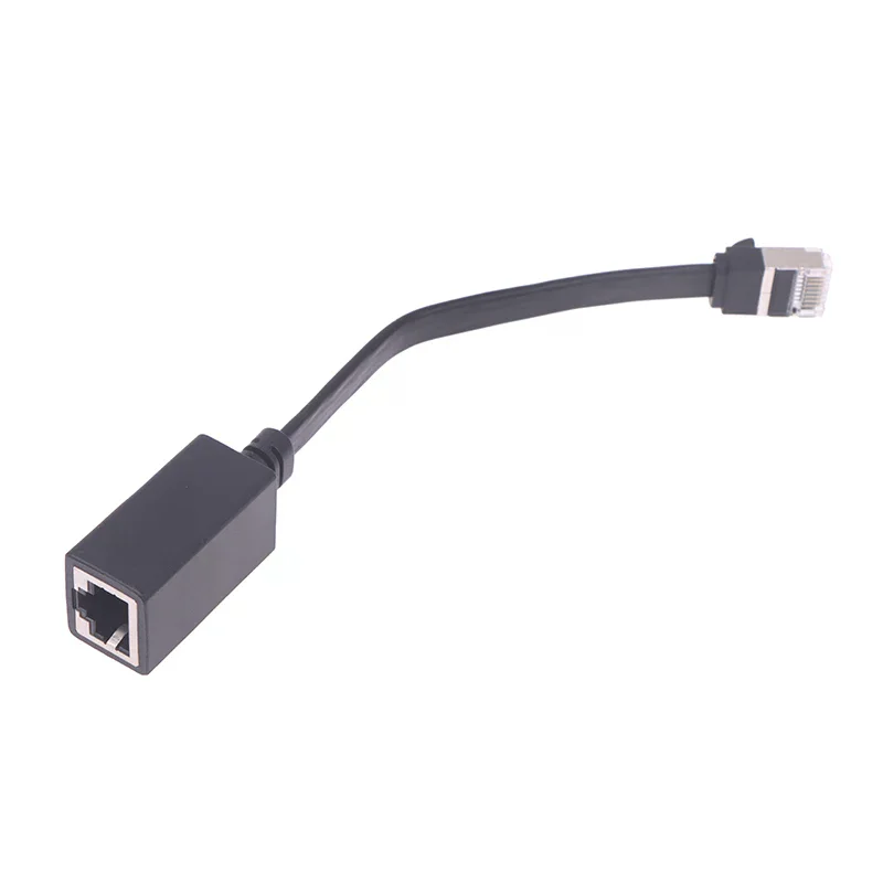 90도 CAT7 네트워크 연장 케이블 플랫 울트라 10G 우/좌 각도 엘보 네트워크 와이어 RJ45 남성-여성 어댑터 코드