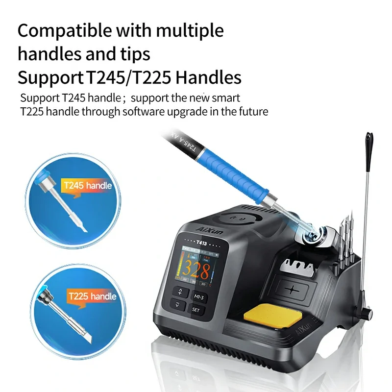 Aixun 스마트 납땜 스테이션 T413 200W, T245/T225 핸들 지원, 마더보드 BGA 용접 분해 수리용