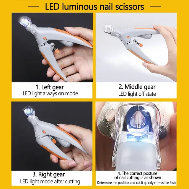 S350d401dd0384c05ad2b1875a4dbc69aU.jpg Pet Nail Clipper Strap LED Light Comes With Amplification Function Cat and Dog Nail Trimmer Tool Pet Grooming Cleaning Supplies