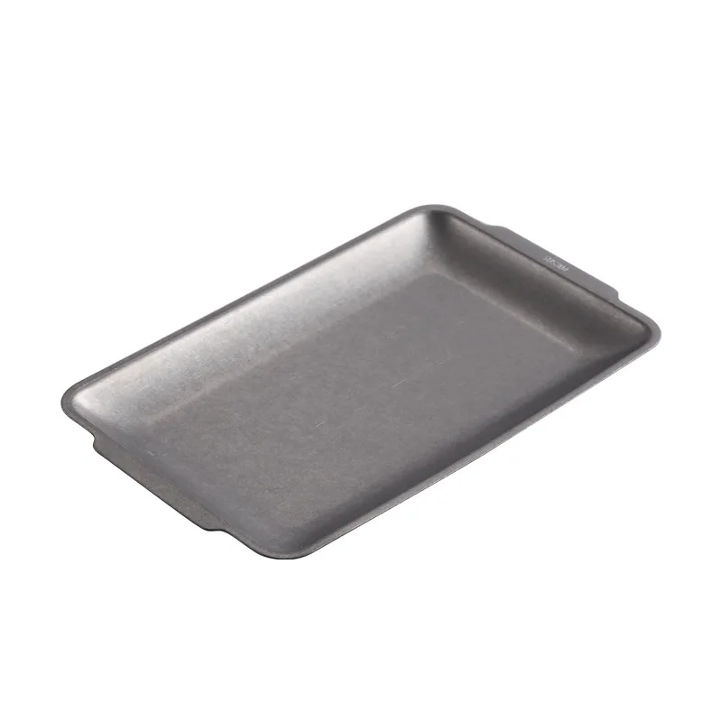 Retro Korean Style Stainless Steel Rectangular Plate Steak Barbecue Snack Storage Tray Kitchen Accessories 6