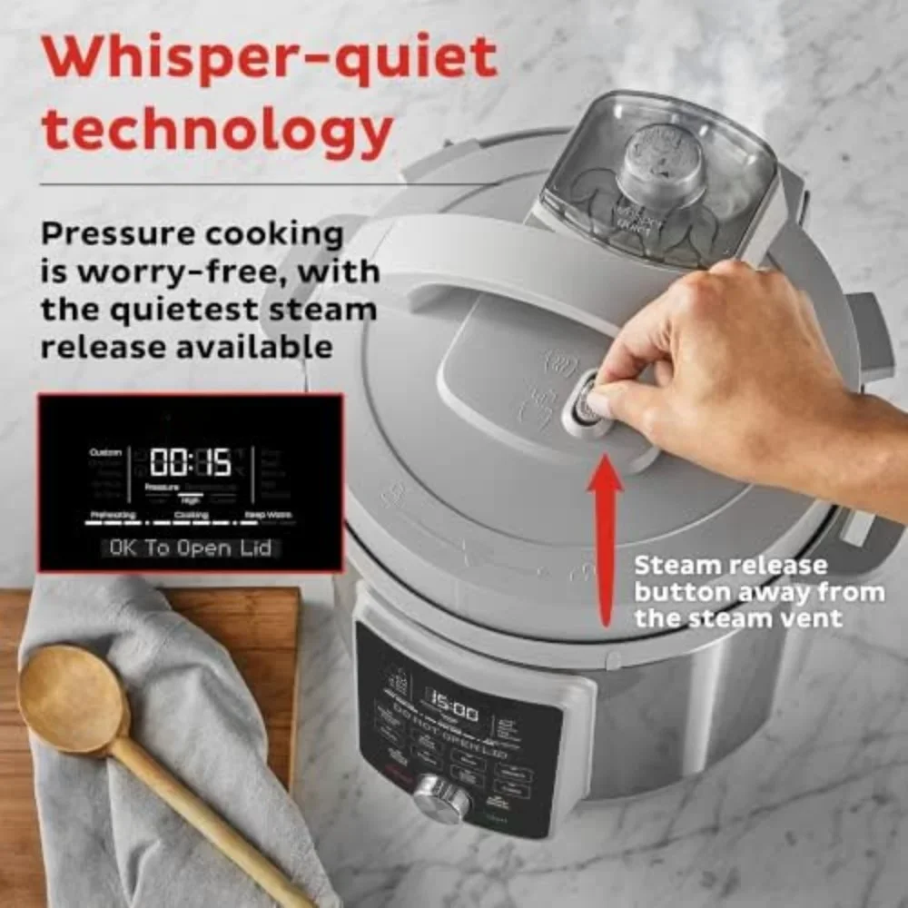 9-in-1 Electric Slow Cooker, Slow Rice Steamer, Yogurt Maker, Warmer & Sterilizer, 6-Quart Whisper Quiet 6-Quart Pressure Cooker 3